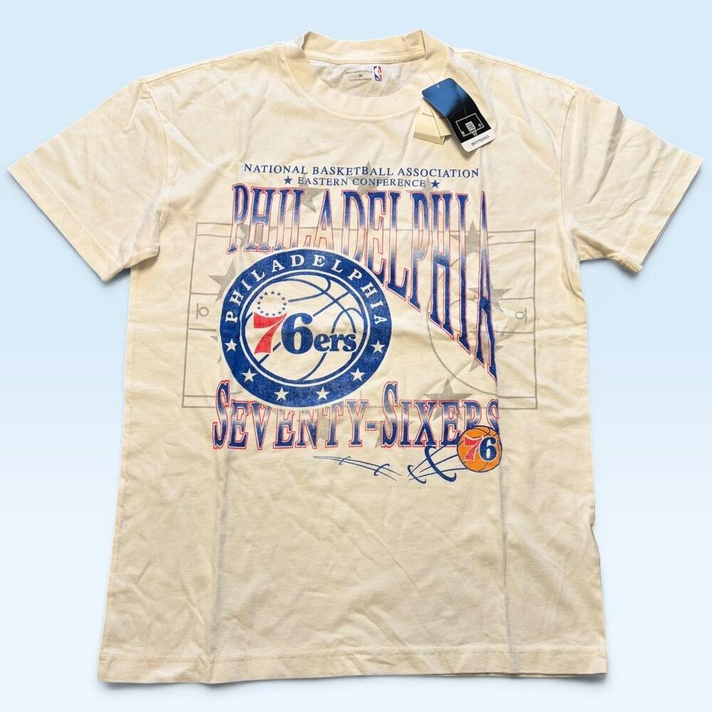 Philadelphia 76ers Shirt Mens Medium White NBA Basketball Abercrombie & Fitch